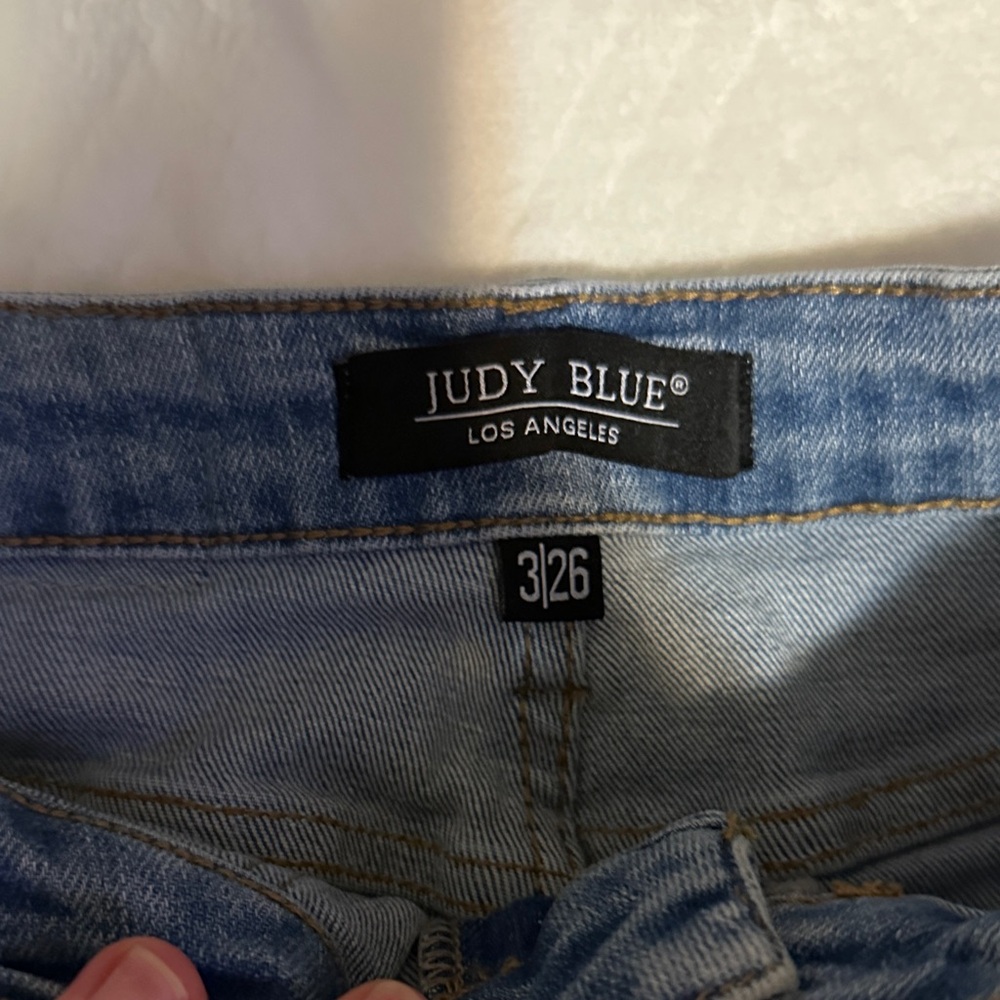 Judy Blue Light Blue Distressed Skinny Jeans - Picture 2 of 4